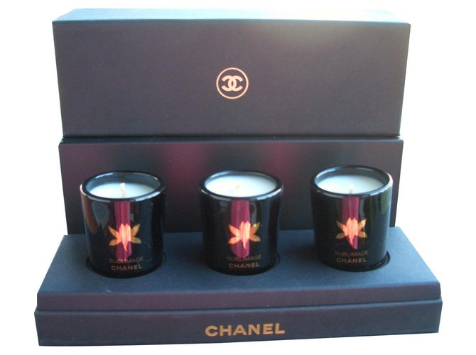 chanel tealight Black Glass  ref.159777