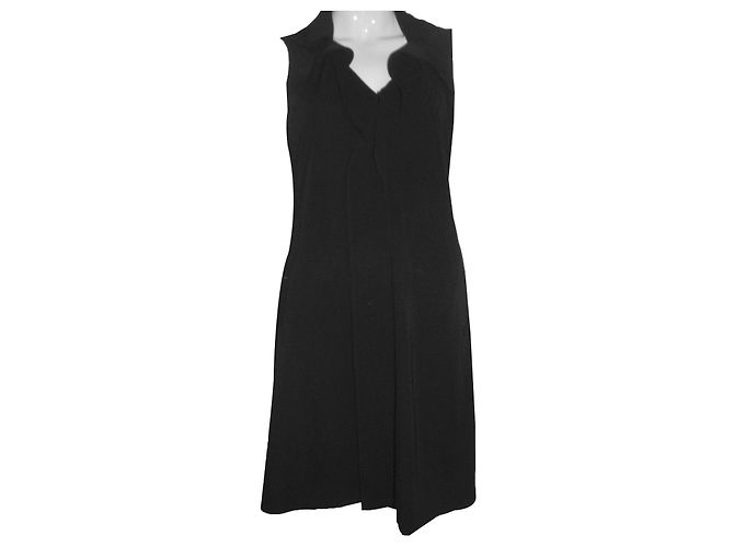 Elie Tahari Seidenkleid mit Rüschen Schwarz
