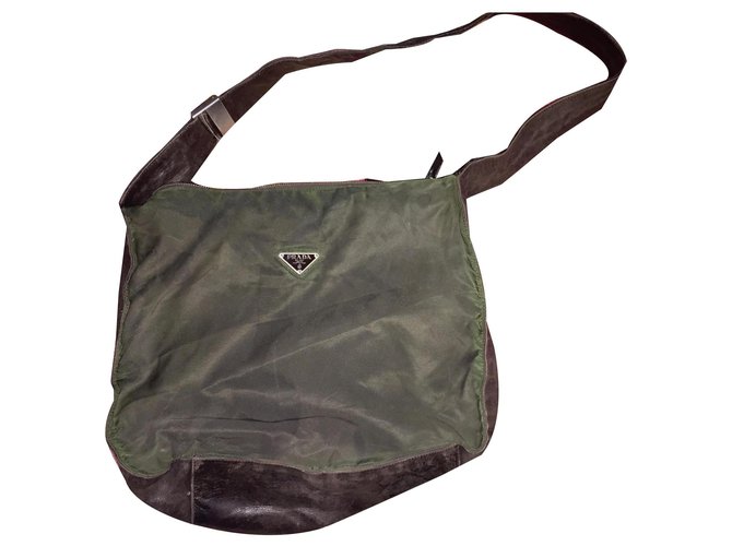 prada messenger bag green