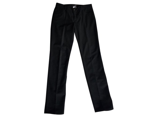 Chanel Pants, leggings Black Cotton Lace  ref.159869