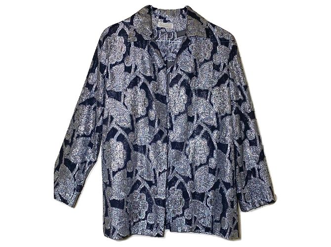 Autre Marque Camicia giacca in lurex argentata Argento