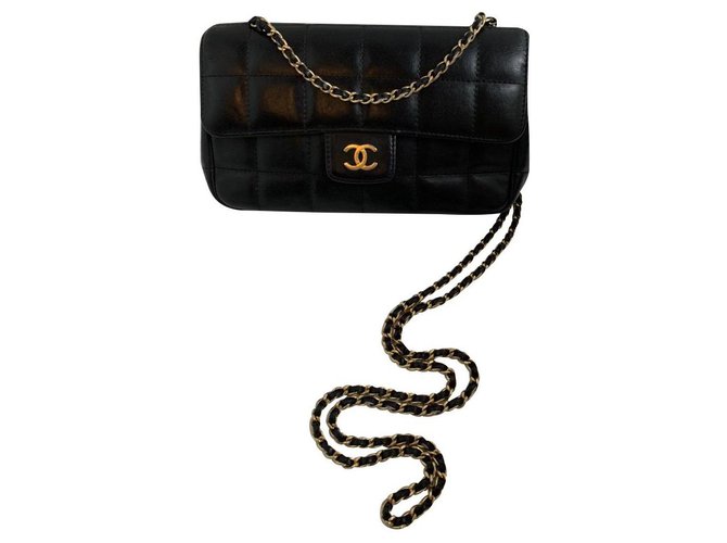 Chanel Black Leather  ref.159938