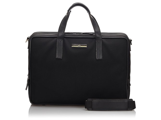 Gucci Business-Tasche aus schwarzem Nylon Leder Tuch  ref.160007