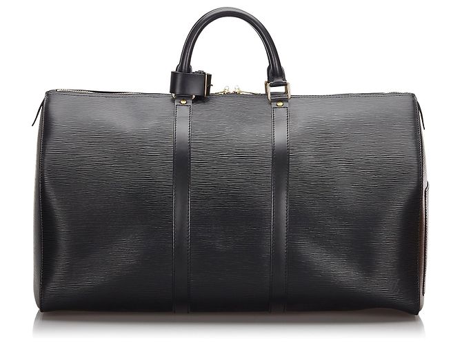 Louis Vuitton Black Epi Keepall 55 Nero