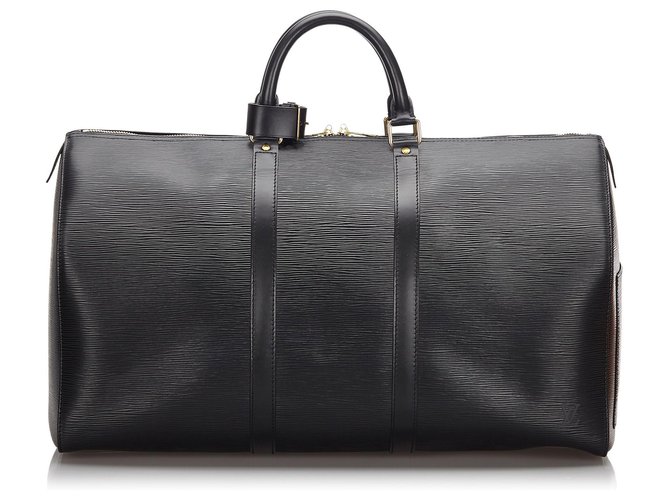 Louis Vuitton Black Epi Keepall 55 Leather  ref.160035