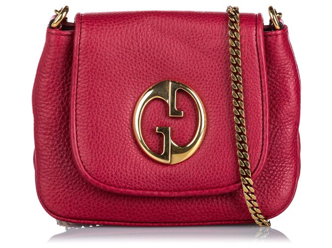 Gucci Couro Rosa 1973 Saco Crossbody Metal  ref.160068