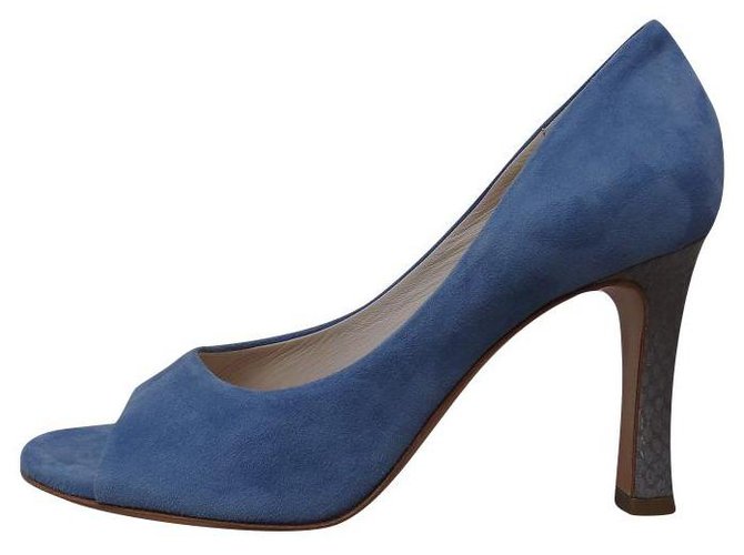 Chloé Heels Blue Leather  ref.160080