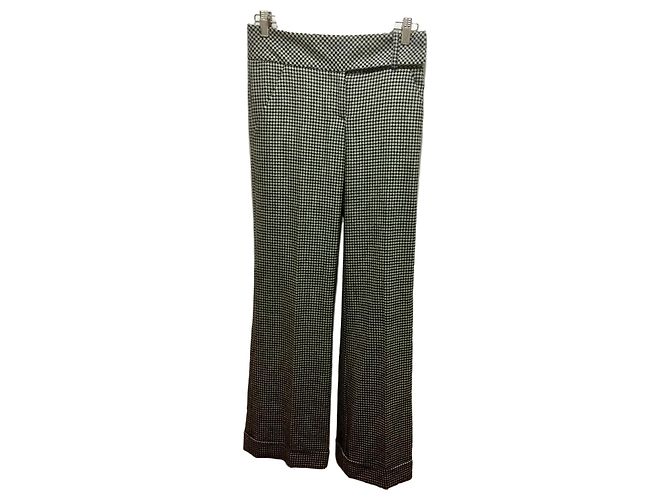 Valentino Calças com estampado Houndstooth Preto Branco