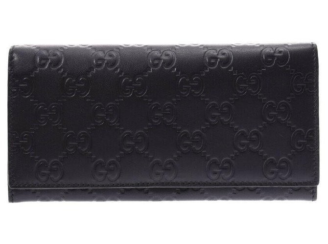 Brieftasche aus Gucci-Leder Schwarz  ref.160123