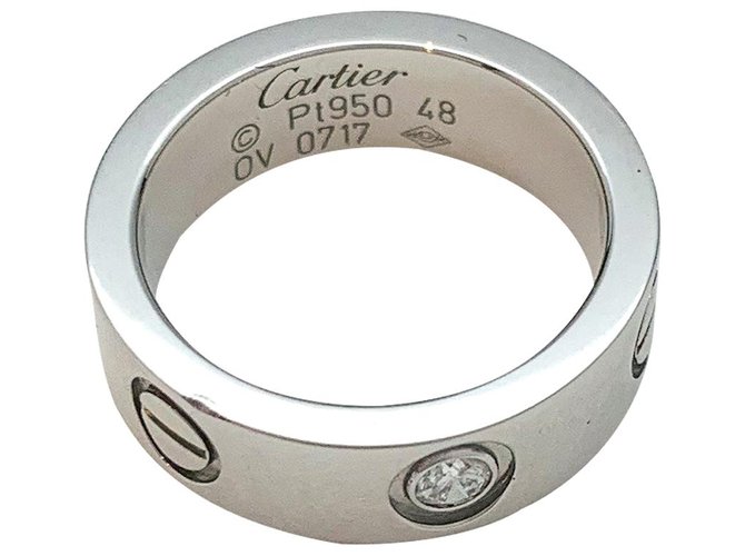 Anel Cartier "Love" modelo em platina, diamante.  ref.160143