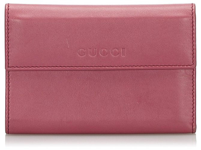 Portafoglio in pelle rosa Gucci  ref.160242