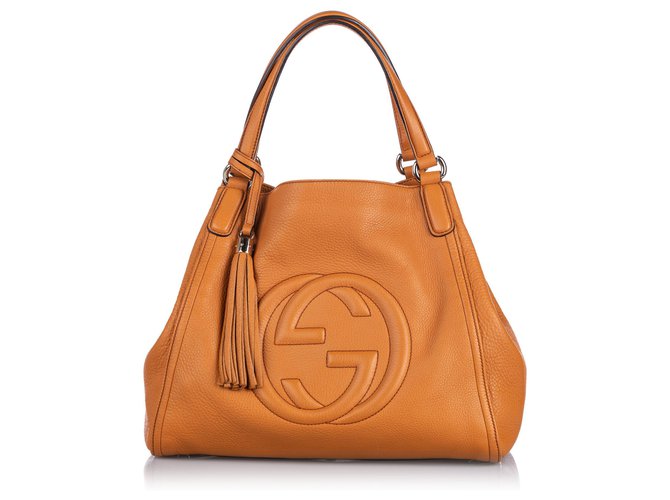 Gucci Orange Soho-Einkaufstasche aus Leder  ref.160261