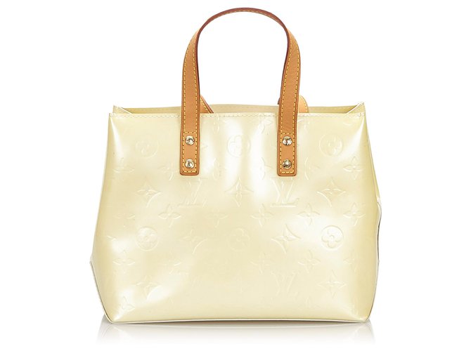 Louis Vuitton White Vernis Reade PM Cream Leather Patent leather  ref.160435