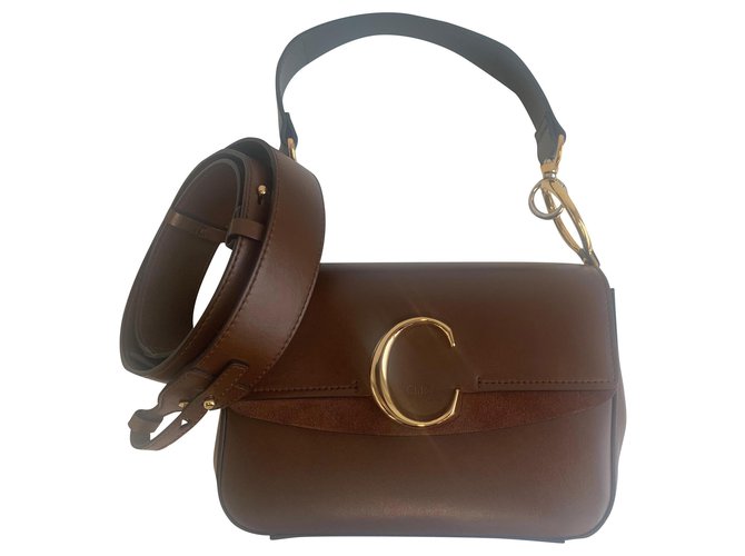 Chloé C Bag Brown Leather  ref.160486