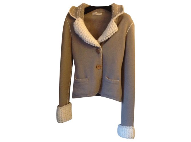 Ermanno Scervino Elegant jacket , comfy , hot Beige Eggshell Polyester Wool Polyamide Angora  ref.160488