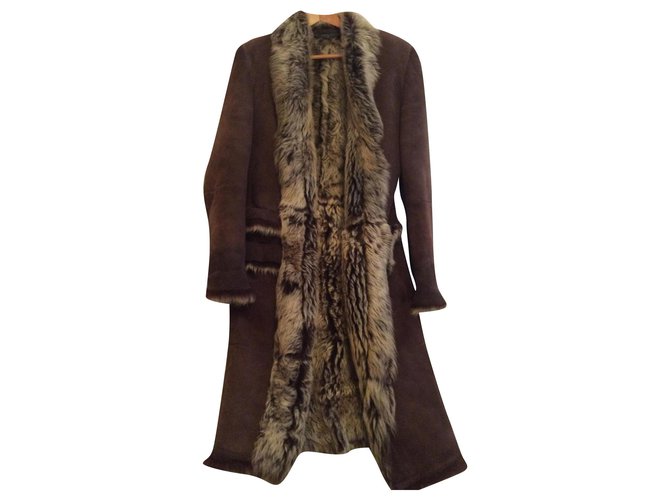 Excelentes abrigos Gucci en ovejas Chocolate Piel  ref.160490