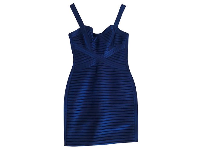 Kleid Bcbg Max Azria Marineblau aus Polyester Größe 4