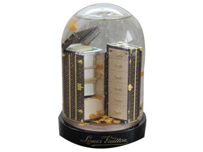 Louis Vuitton Schneekugel / Schneeball Malle Cabinet LV (Limitierte Auflage, beschränkte Auflage) Braun Glas  ref.160518