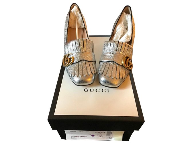 Gucci Marmont Silvery Leather  ref.160524