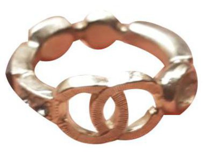 Chanel argolas Dourado Aço  ref.160525