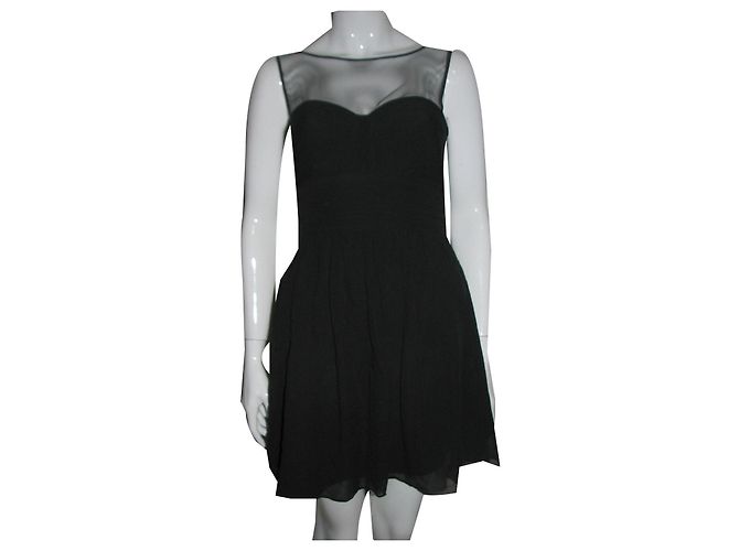 Vestido de cóctel de seda Phoebe Bcbg Max Azria negro
