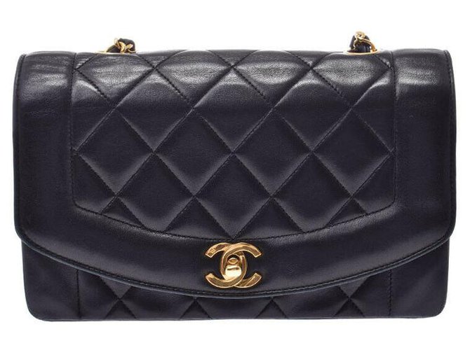 Chanel Diana Black Leather  ref.160556