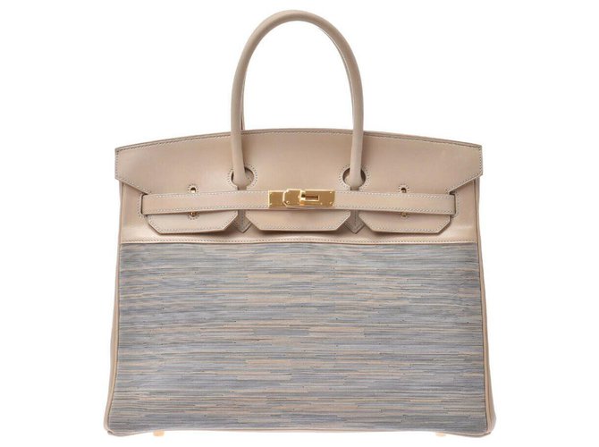 Hermès HERMES BIRKIN 35 Bege Couro  ref.160566