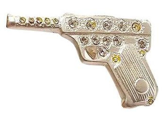Broche Yves Saint Laurent em aço prateado Prata 