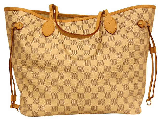 Pre-Owned Louis Vuitton Neverfull Damier Azur MM Tote Bag - Very Good  Condition 