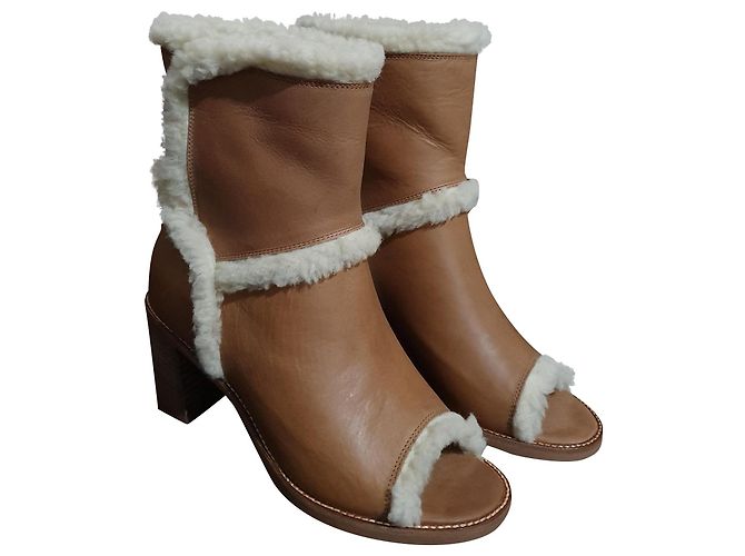 Botas Maison Martin Margiela MM6 de cuero marrón Castaño