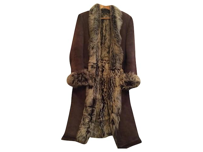 Superb Gucci coat in sheep returned Chocolate Fur  ref.160642