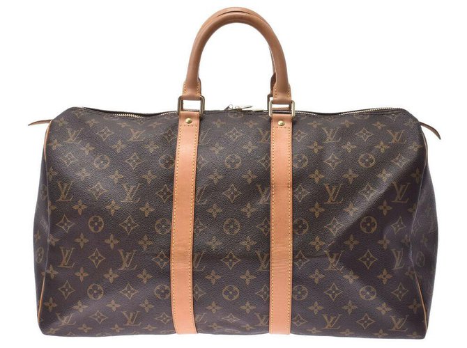 Louis Vuitton Keepall Brown Leather  ref.160648