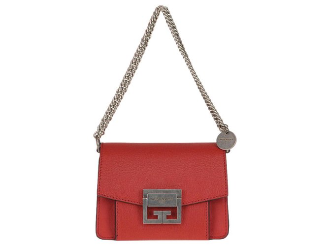 Givenchy GV3 mini leather shoulder bag Red ref.160649 - Joli Closet