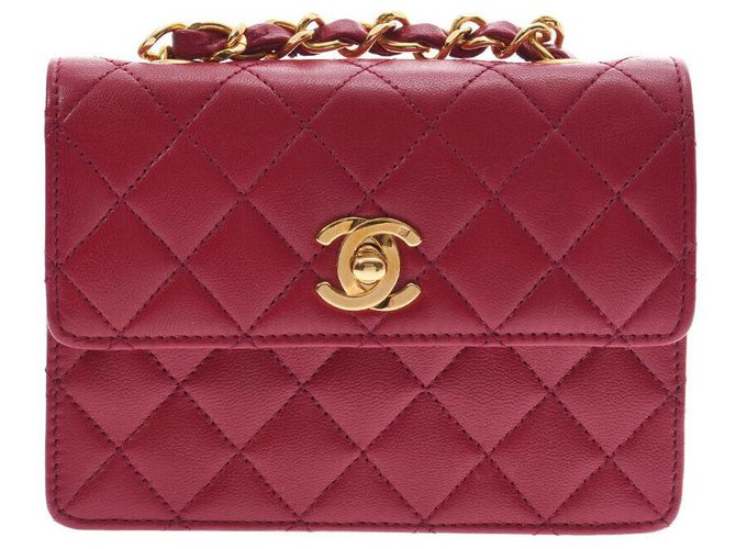 Timeless Chanel Vintage Schultertasche Rot  ref.160655