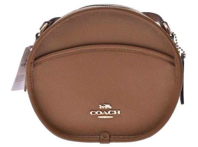 Coach Treinador Vintage Bolsa de Ombro Marrom Couro  ref.160697