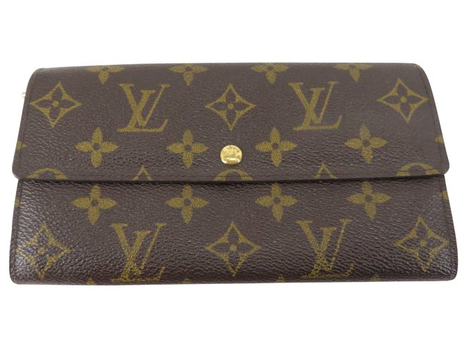 Louis Vuitton wallet Brown Cloth  ref.160748