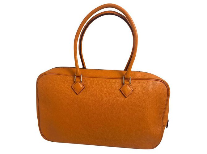 Plume Hermès Hermes Pulme Orange Leather  ref.160763