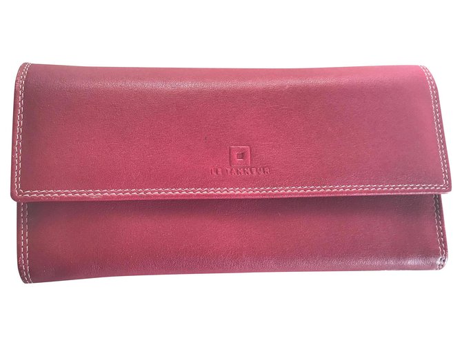 Le Tanneur Purses, wallets, cases Dark red Leather  ref.160765