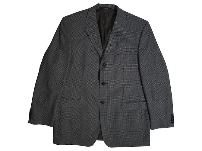 Blazer Yves Saint Laurent Grigio in Lana e Cotone