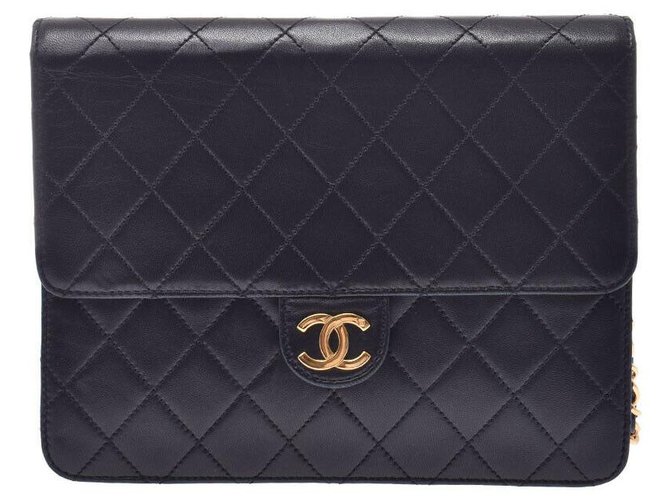 Chanel shoulder bag Black Leather  ref.160887