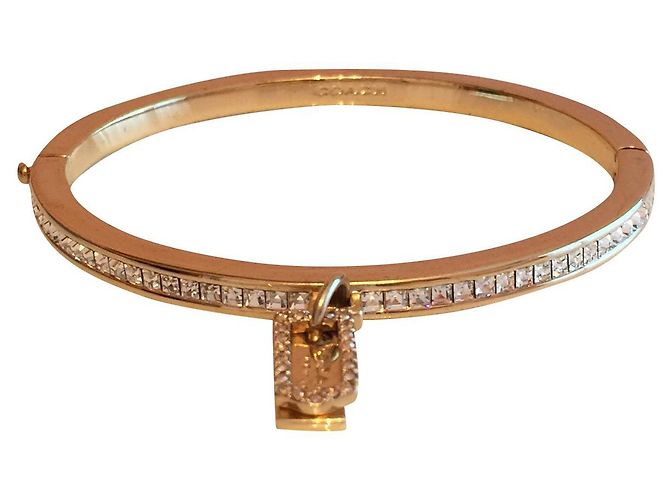 Pulseira de Bracelete Coach Rush Dourada com Cristais Dourado