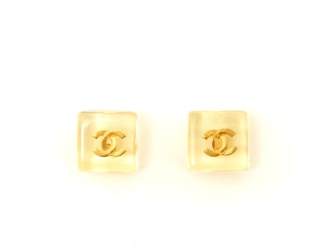 Chanel MINI SQUARE CC Dourado Plástico  ref.160919