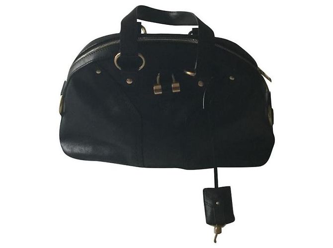 Yves Saint Laurent Muse Handbag Black Leather 