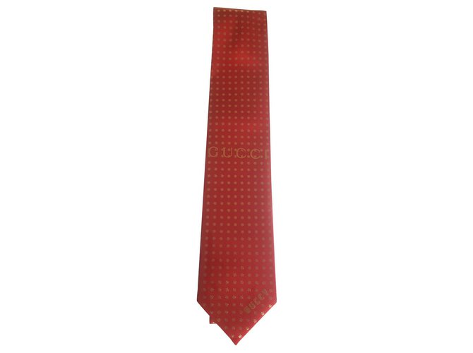 cravatta ssstars gucci rossa nuova Rosso Seta  ref.160968