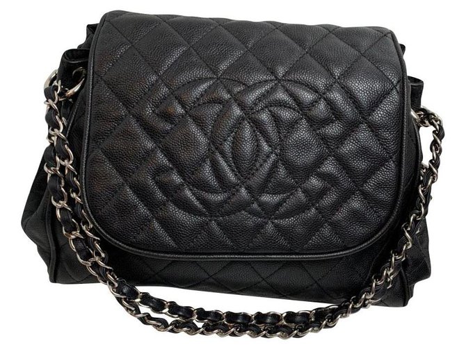 Chanel Black Leather  ref.161013