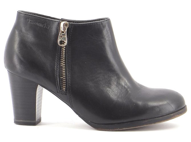 Autre Marque TAMARIS Ankle Boots Low Boots Black Leather ref