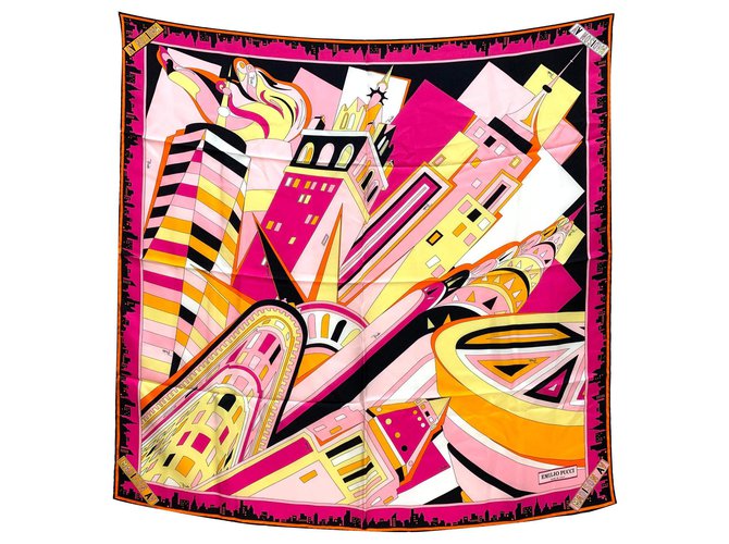 Emilio Pucci New York Pucci printed scarf Multiple colors Silk  ref.161246