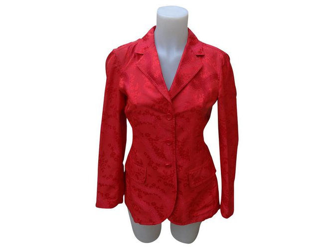 Prada Vestes Soie Rouge  ref.161258