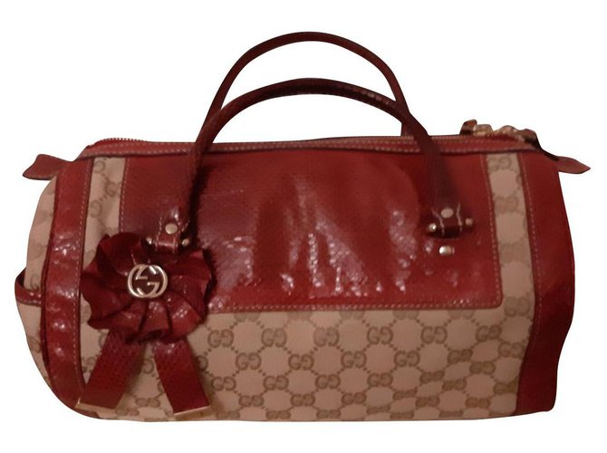 Gucci Handbags Beige Dark red Exotic leather  ref.161261