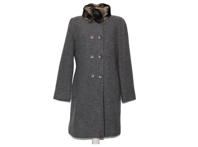 Riani Coats, Outerwear Grey Wool  ref.161272